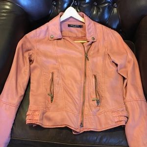 Max Jeans Vintage Dusty Rose Moto Jacket