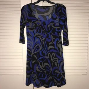 Blue and Black Scoop Neck Dress 👗