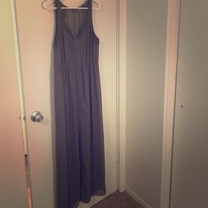 SOLD Olive green floor length button down dress