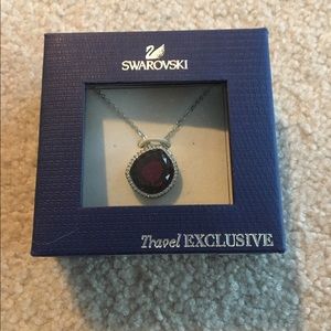 Swarovski ruby pendant necklace