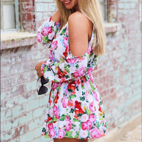 Ark & Co Pants - Ark & Co. Floral Open Shoulder Romper
