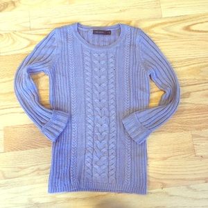 The Limited 3/4 sleeve purple/grey sweater
