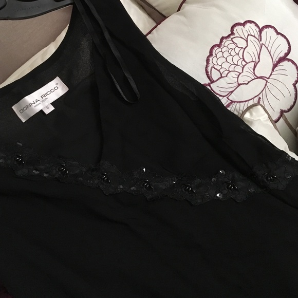 Donna Ricco Long Black Dress - Picture 2 of 4