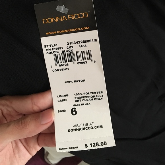 Donna Ricco Long Black Dress - Picture 3 of 4