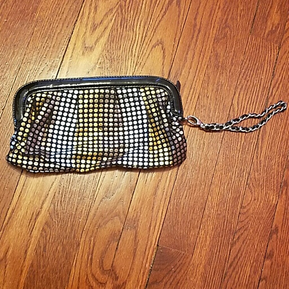 Express metallic dot clutch