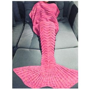 ONLY 1 LEFT! Peach Pink Mermaid Tail Blanket