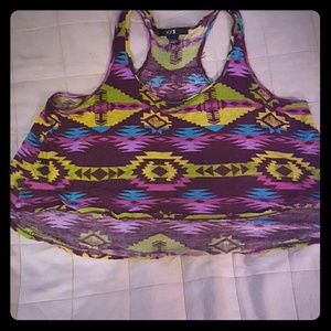 Aztec print crop top