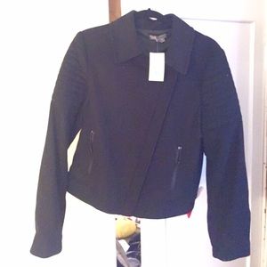BNWT vince quilted contrast wool blend jacket