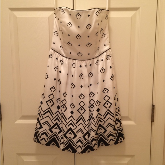 White House Black Market Strapless Silk Dress