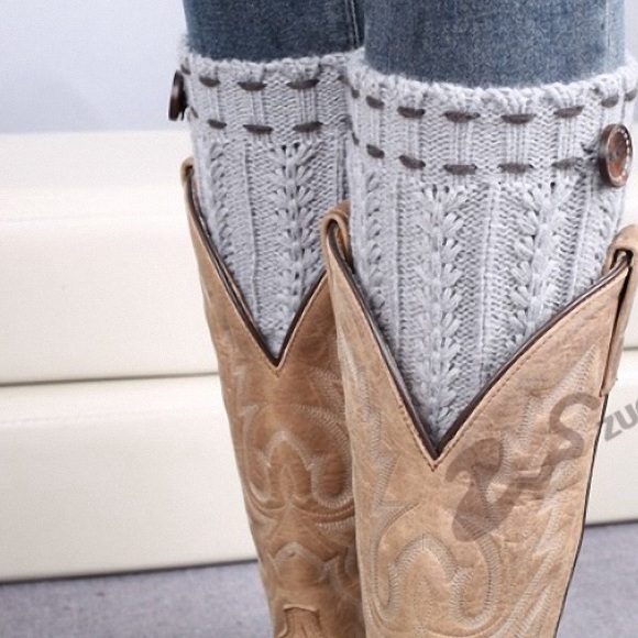 ✨ Crochet Button Boot Cuff Topper Leg Warmers - Picture 2 of 3