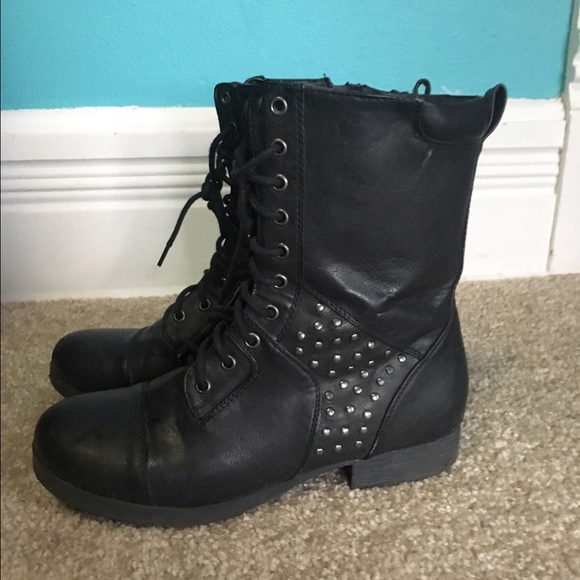 Black womens combat boots