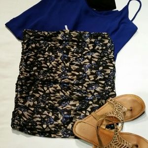 Free People Body Con Ruched Skirt