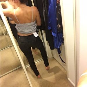 Zara faded black skinny jeans