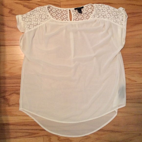 Semi-sheer white blouse