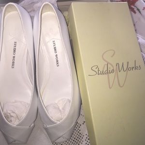 Brand New Studio Works White Flats
