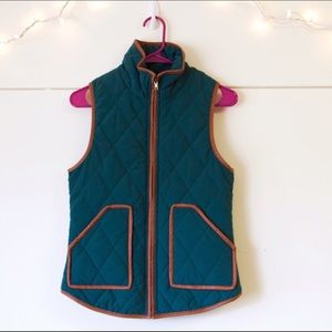 NWT Teal and faux leather quilted vest