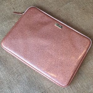 kate spade new york Rose Gold Glitter Lap Top Case