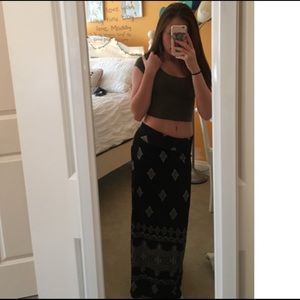 Black and white print maxi skirt