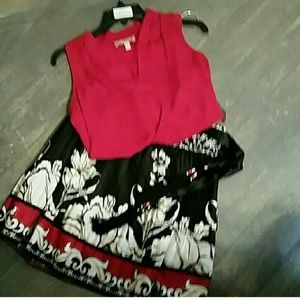 WHBM Flowered Pleated Skirt