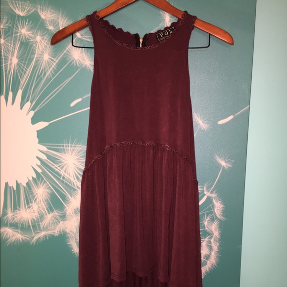 POL lace trim razor back tank