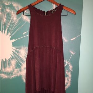 POL lace trim razor back tank