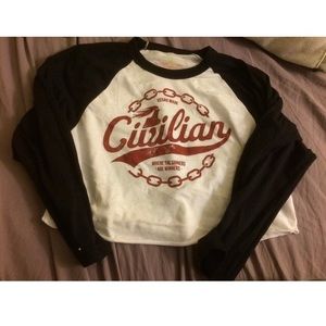 Civilian croptop baseball tee