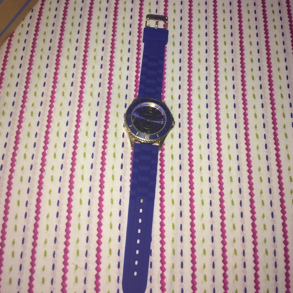 blue and gold watch