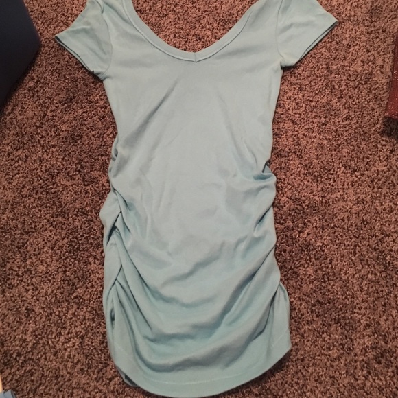 Victoria's Secret Tee Shop vneck top rouched sides
