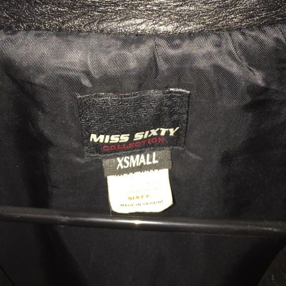 Leather motorcycle jacket MISS SIXTY!!! Sz XS - Picture 3 of 3