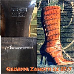 Giuseppe Zanotti cognac leather knee hi boots 37/7