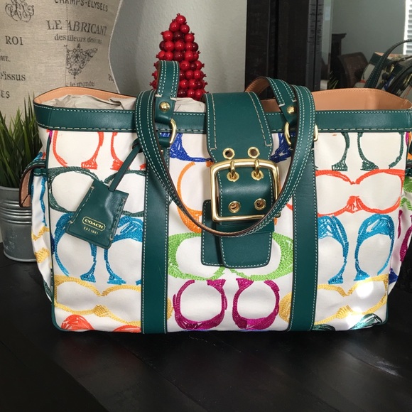 Coach multi colored CC Logo - Picture 1 of 4