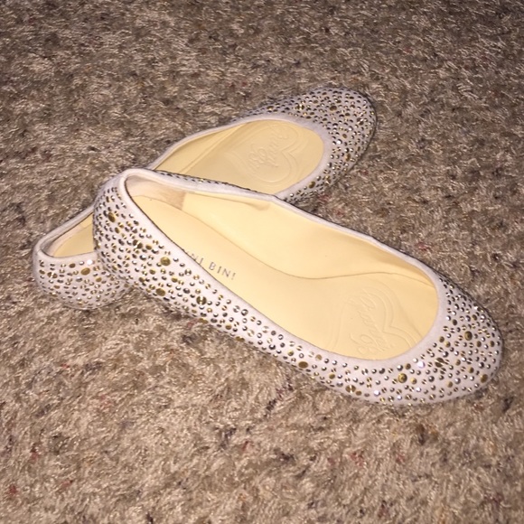 Gold embellished flats
