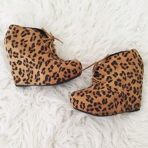 Leopard Print Wedges