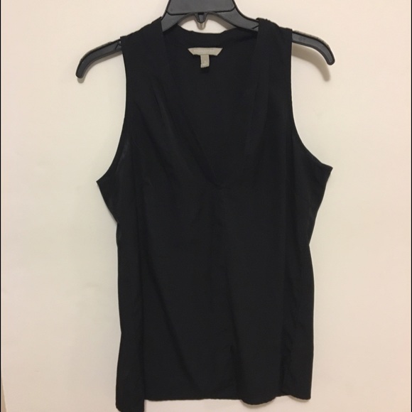 Black Sleeveless V-neck Blouse Banana Republic - Picture 1 of 2