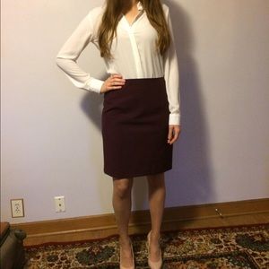 Maroon pencil skirt