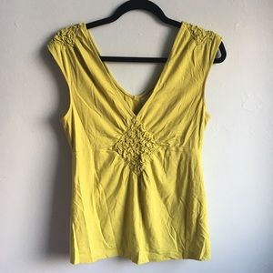 Anthropologie Chartreuse Gather Tank