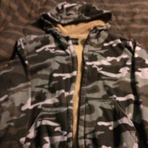 Camo Sherpa lined hoodie