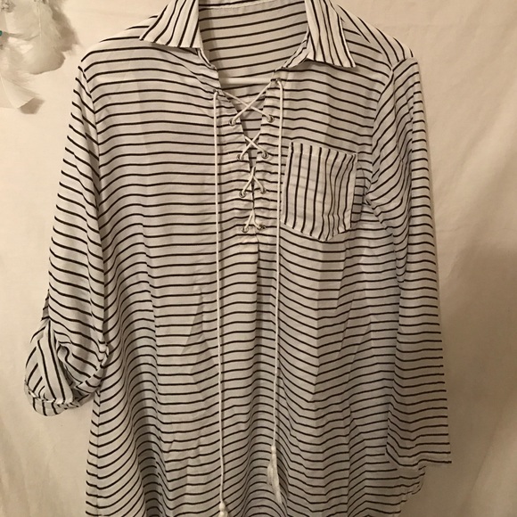 Striped Shirt Dress - Picture 3 of 5