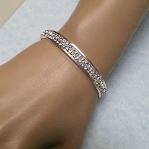 CZ Crystal Open Bangle Bracelet