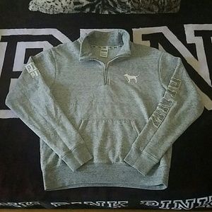 Vs pink marl grey half zip