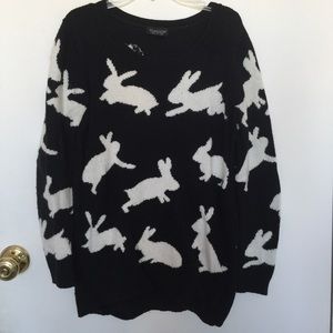 Topshop oversized wool bunny print sweater