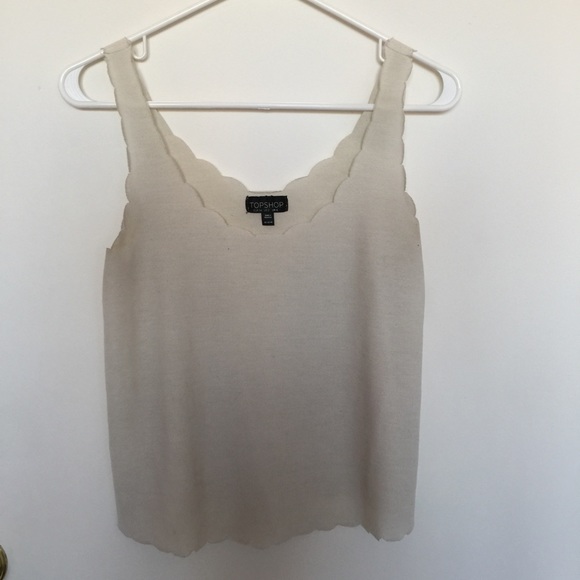 Topshop scallop cream tank