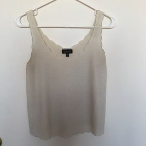 Topshop scallop cream tank