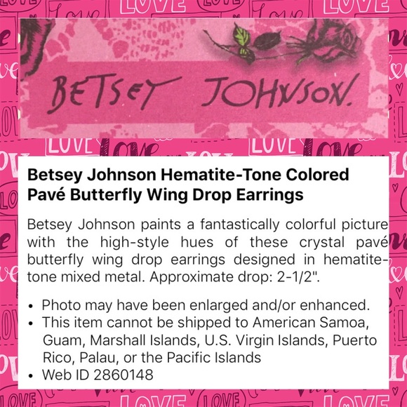 NWT Betsey Johnson Butterfly Drop Earrings - Picture 2 of 4