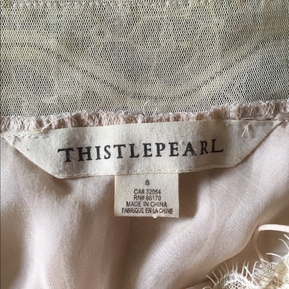 Anthro lingerie pale pink and lace top - Picture 3 of 4