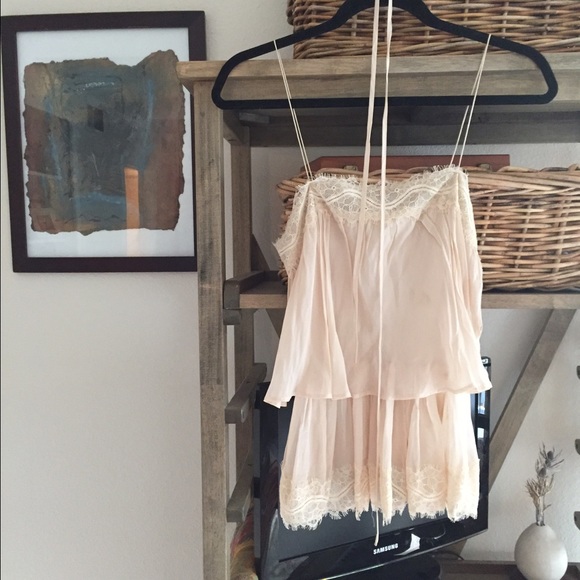 Anthro lingerie pale pink and lace top - Picture 4 of 4