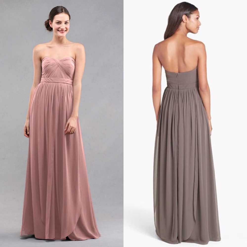 Jenny Yoo Aidan Convertible Strapless Chiffon Gown