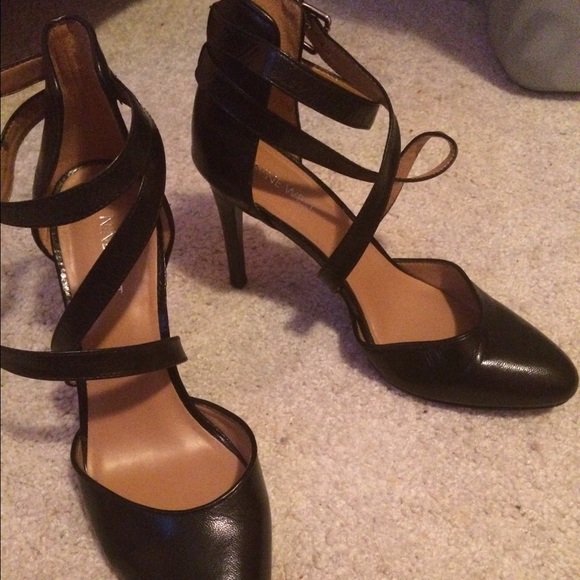 Black strap high heels from Nine West
