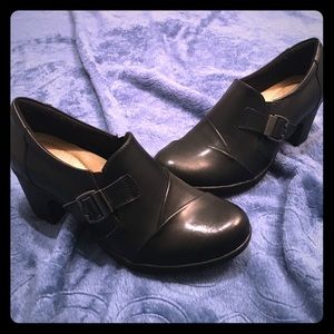 Black leather ankle boots
