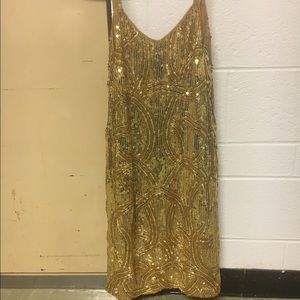 Gold sequin dress